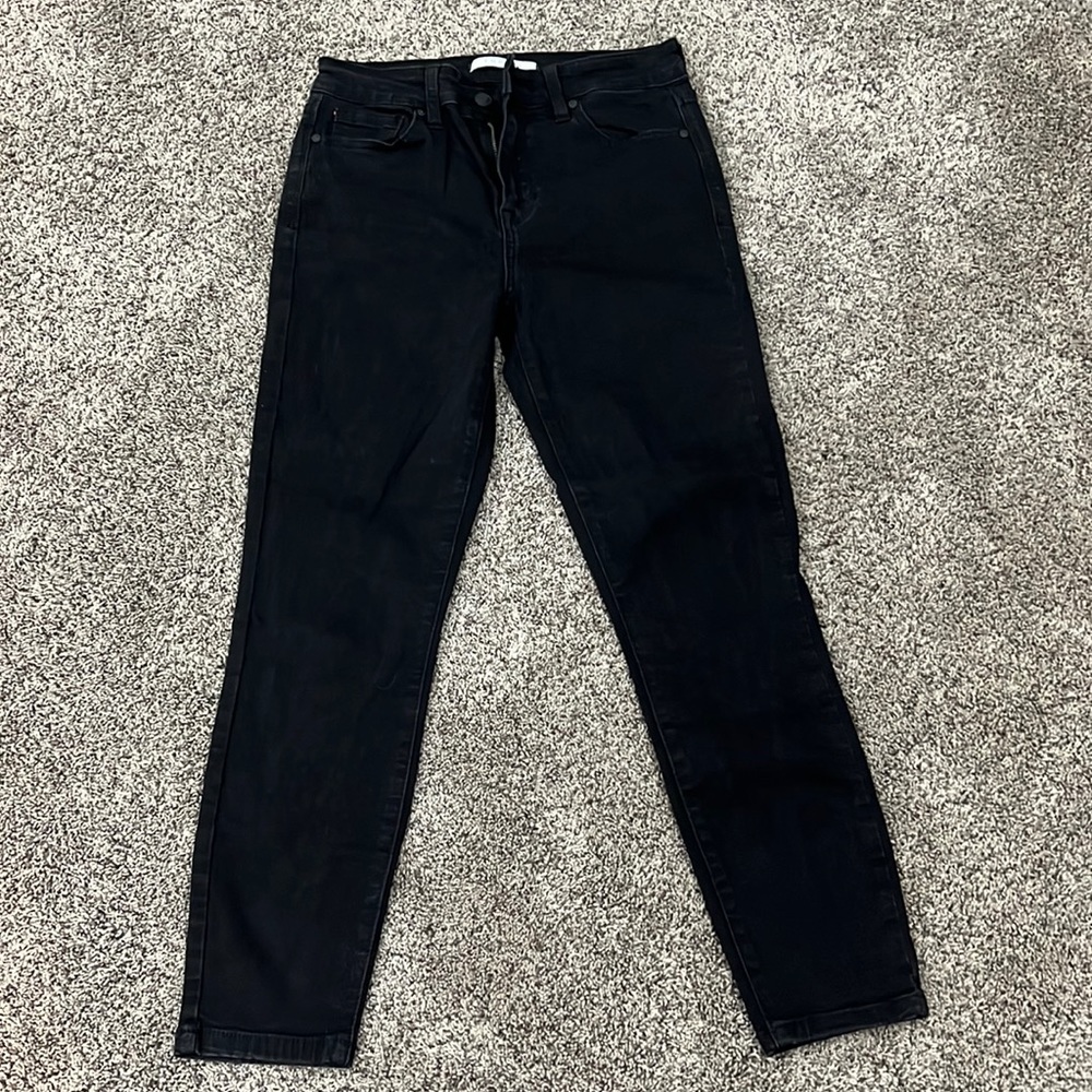 high rise skinny crop jeans black with no rips from eunina size 7